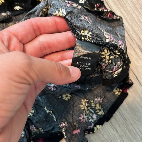 Torrid Floral Black Long Sleeve Mini Dress - Picture 6 of 7